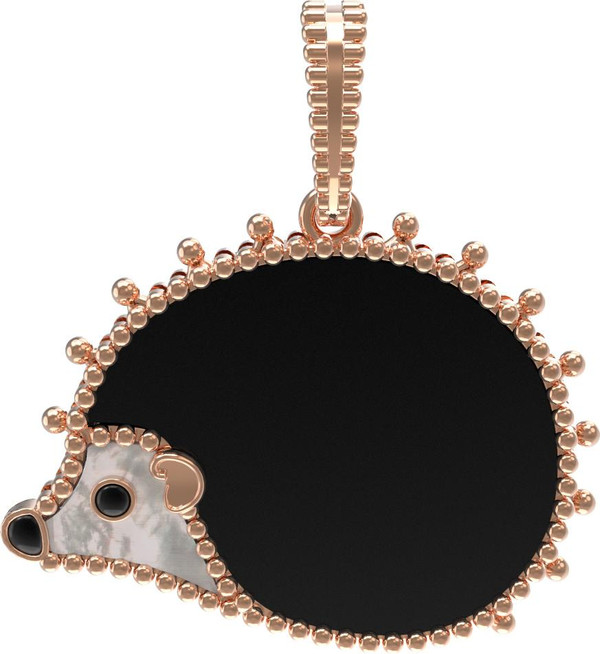 Подвеска из золота c эмалью, ониксом и перламутром