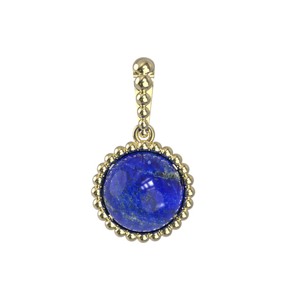 Подвеска из лимонного золота c лазуритом