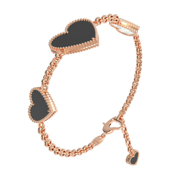 Браслет из золота c ониксом и перламутром