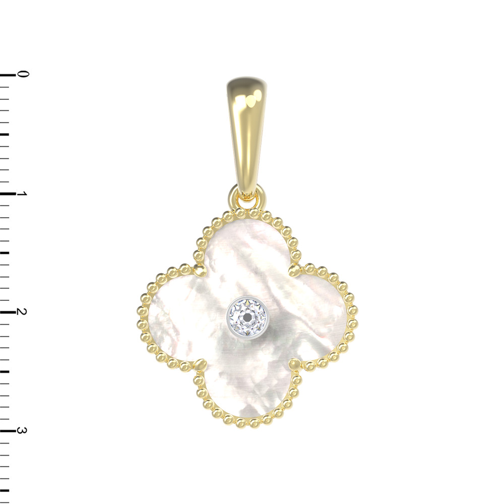 Подвеска из лимонного золота c бриллиантами и перламутром