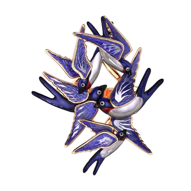 Кольцо из золота c эмаль