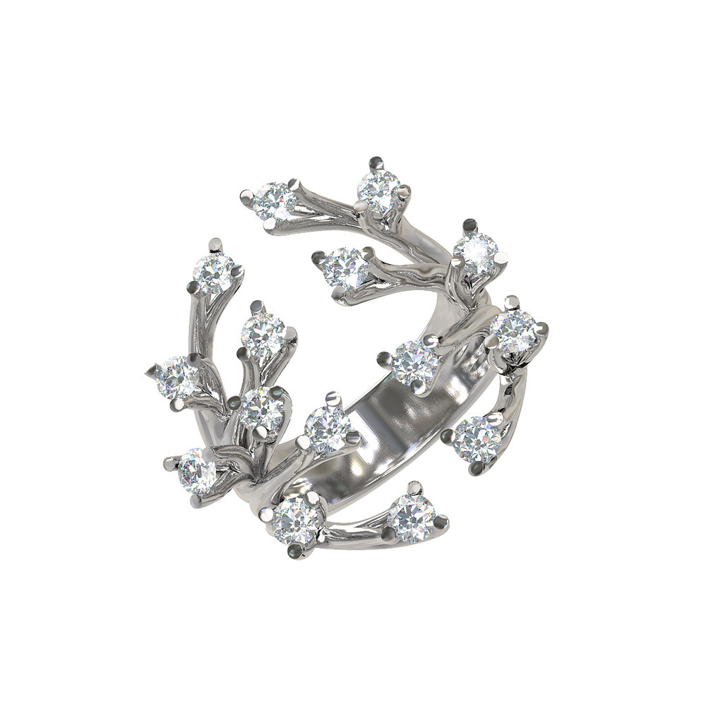 Кольцо из белого золота c бриллиантами