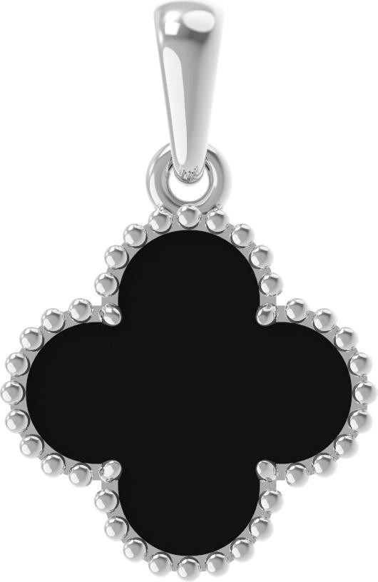 Подвеска из белого золота c ониксом