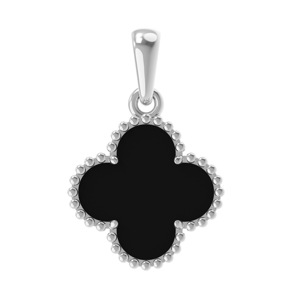 Подвеска из белого золота c ониксом