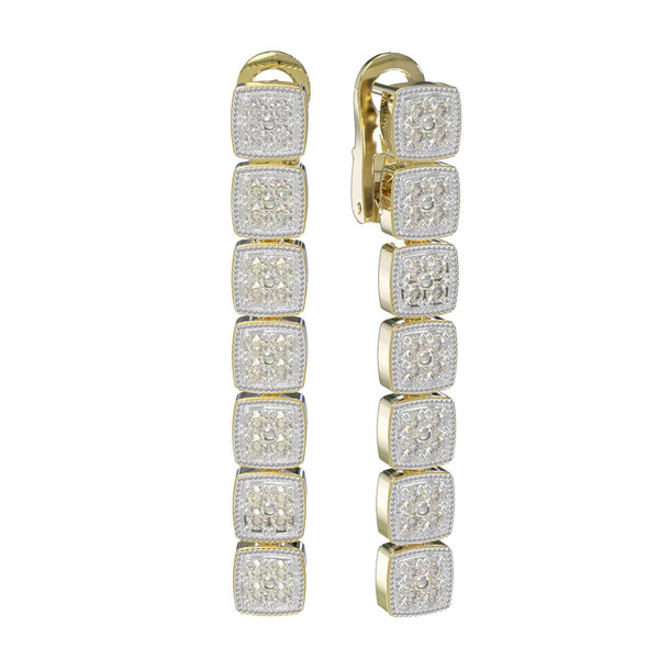 Серьги из лимонного золота c бриллиантами