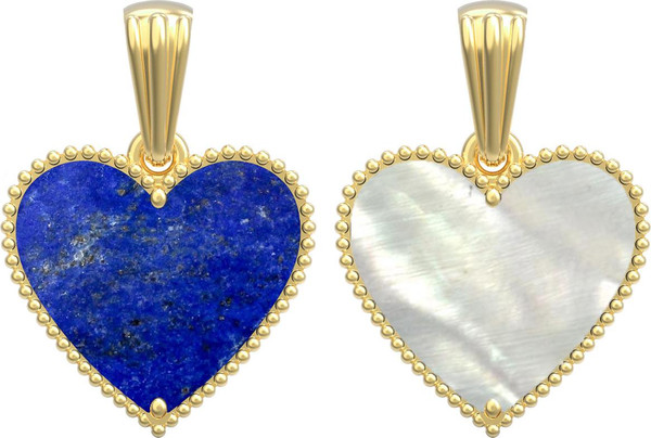 Подвеска из лимонного золота c лазуритом и перламутром