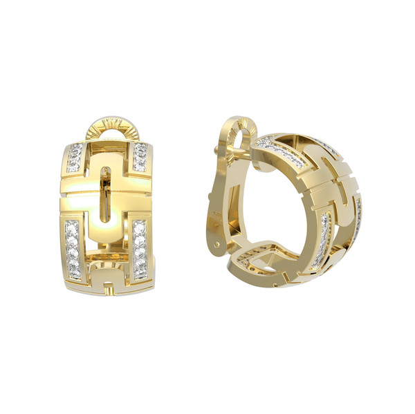 Серьги из лимонного золота c бриллиантами