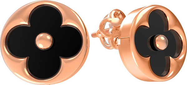 Серьги из золота c ониксом