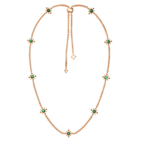 Колье из золота c малахитом