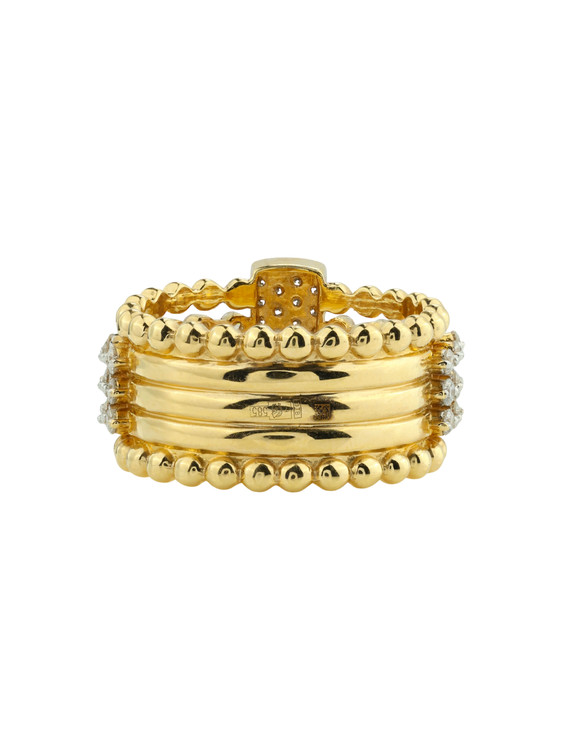 Кольцо из лимонного золота c бриллиантами