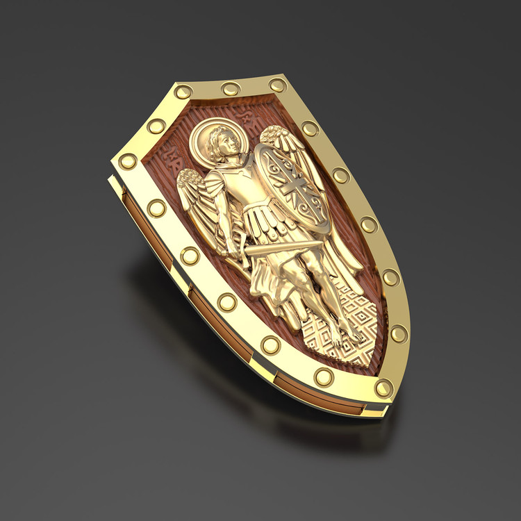 Образок из лимонного золота c деревом груши