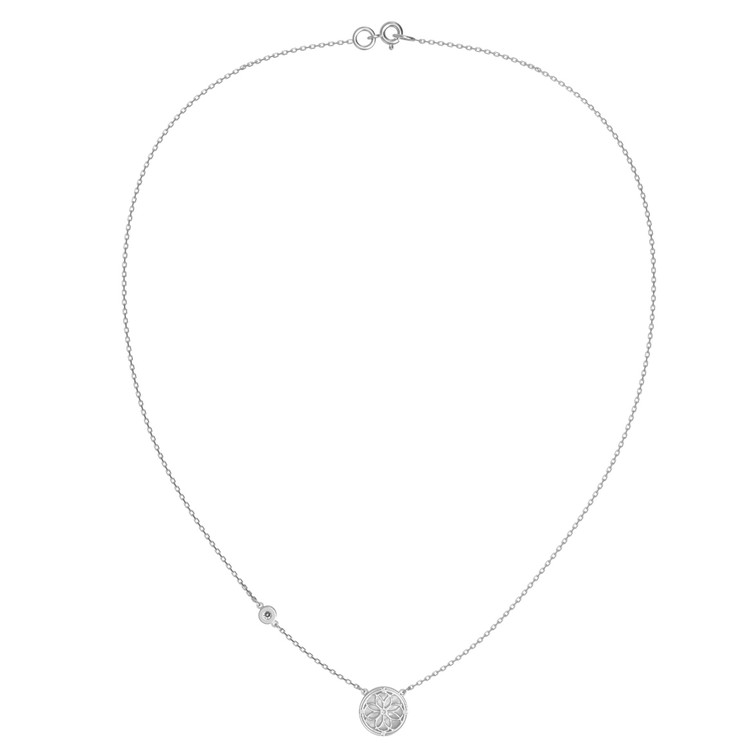 Колье из белого золота c бриллиантами и перламутром