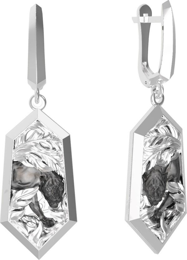 Серьги из белого золота 585 пробы