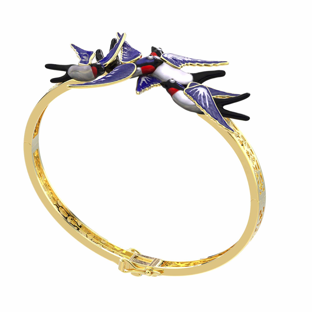 Браслет из лимонного золота c эмалью