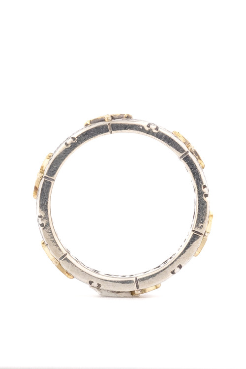 Кольцо из серебра и золота c рубином