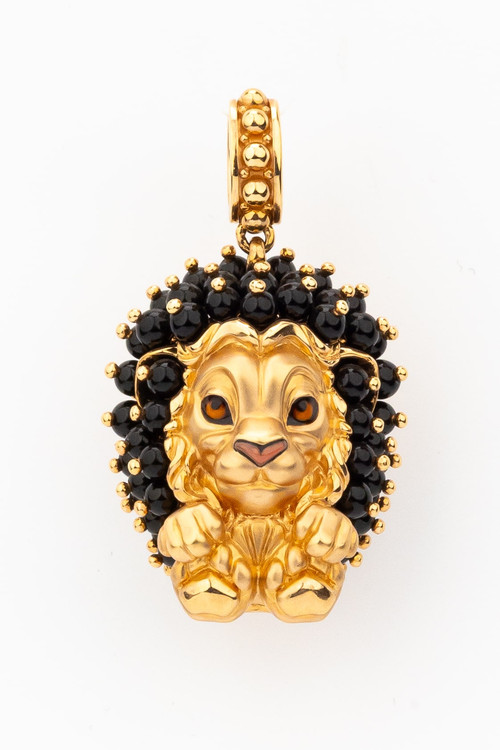 Подвеска из золота c эмалью и ониксом