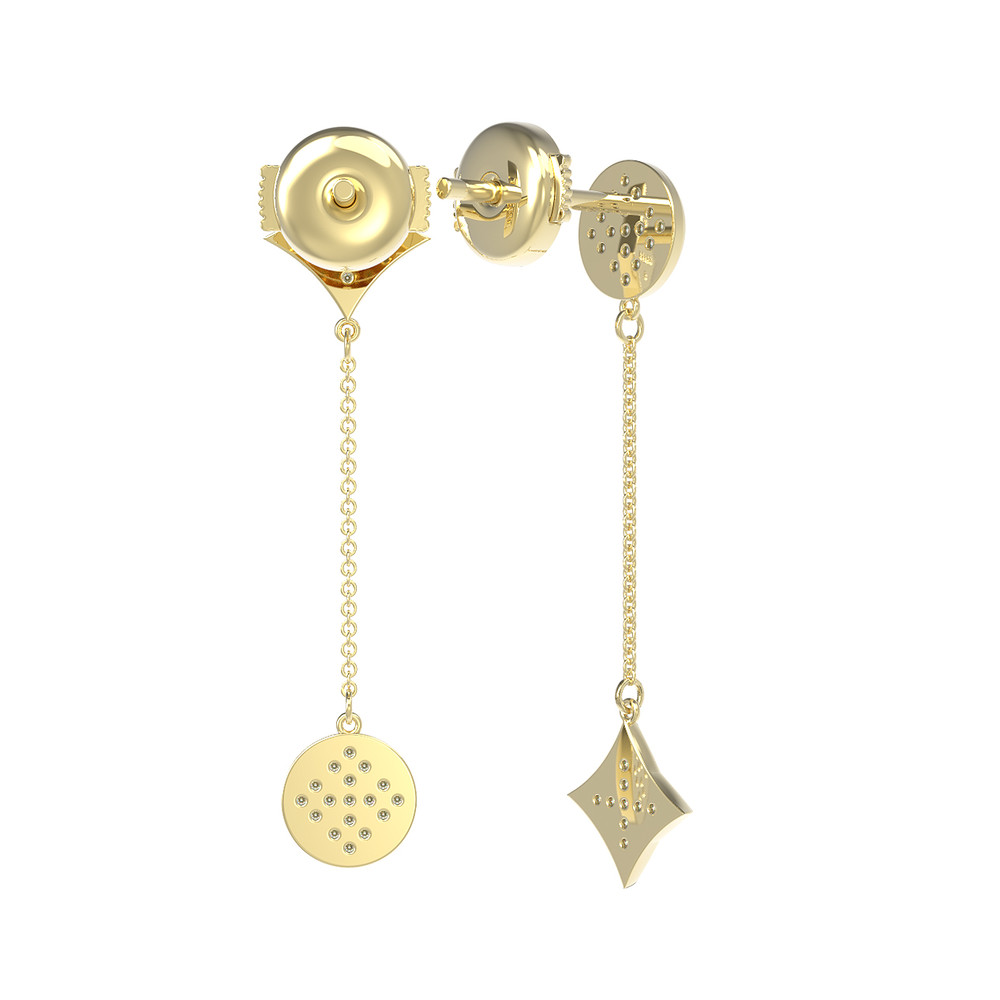 Серьги из лимонного золота c бриллиантами