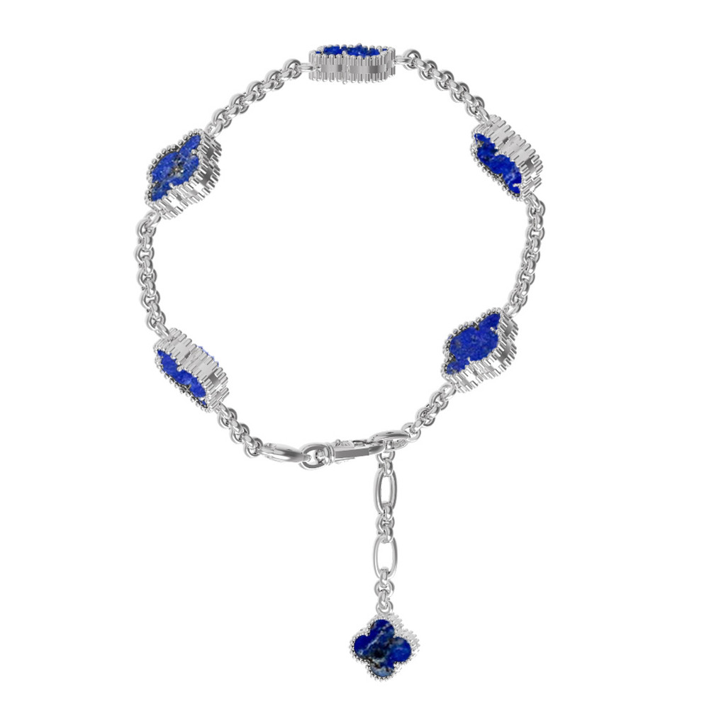 Браслет из белого золота c лазуритом