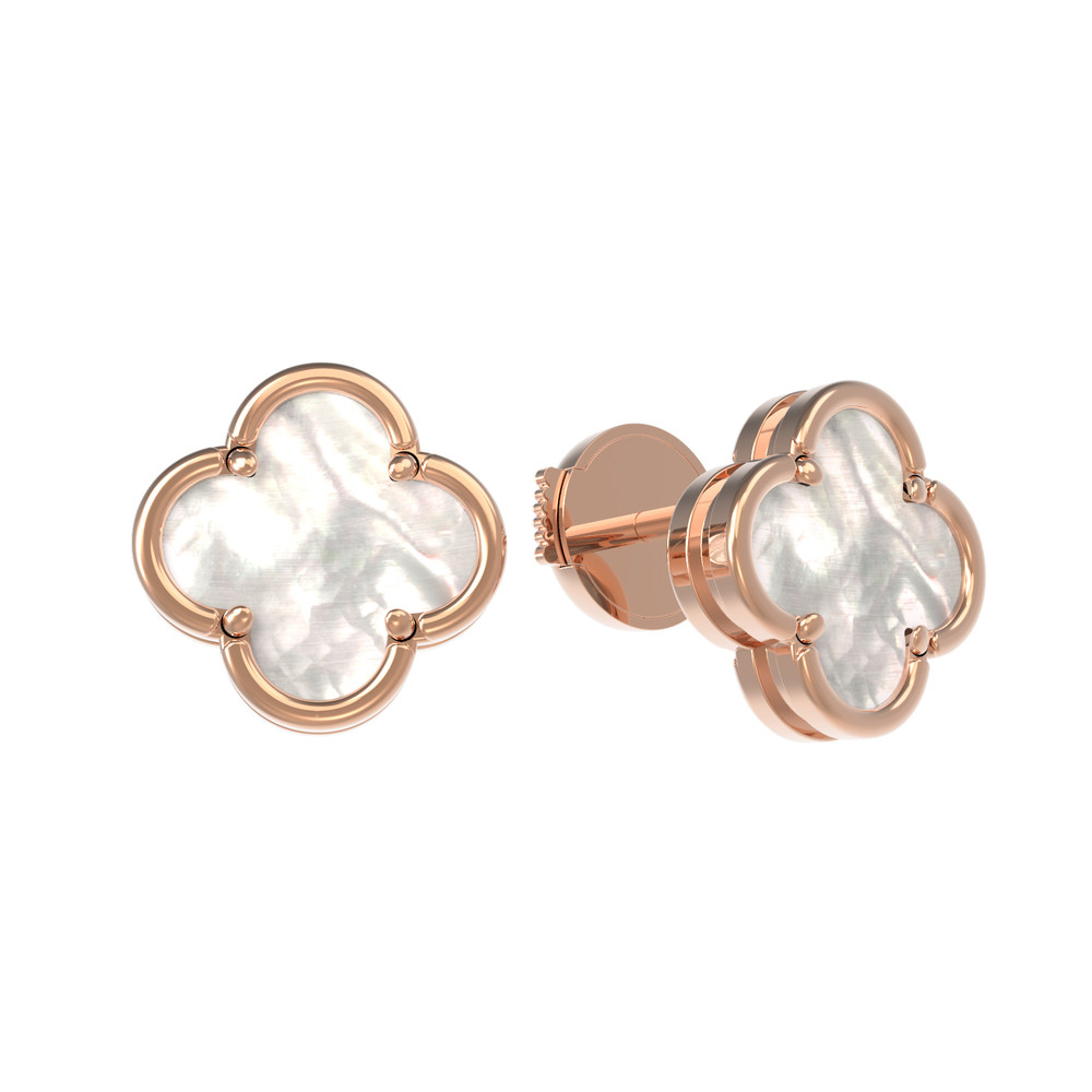 Серьги из золота c перламутром