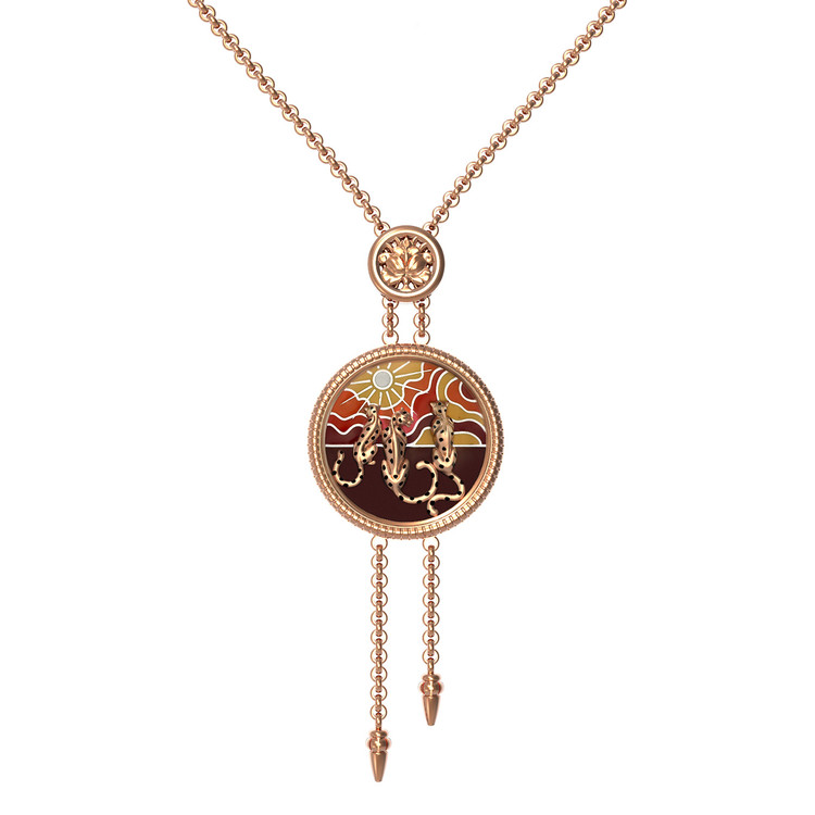 Колье из золота c эмаль