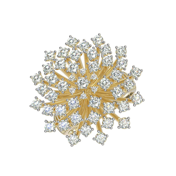 Кольцо из лимонного золота c бриллиантами