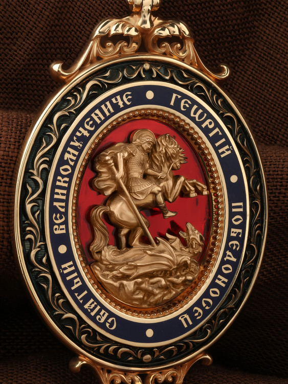 Образок из золота c эмаль