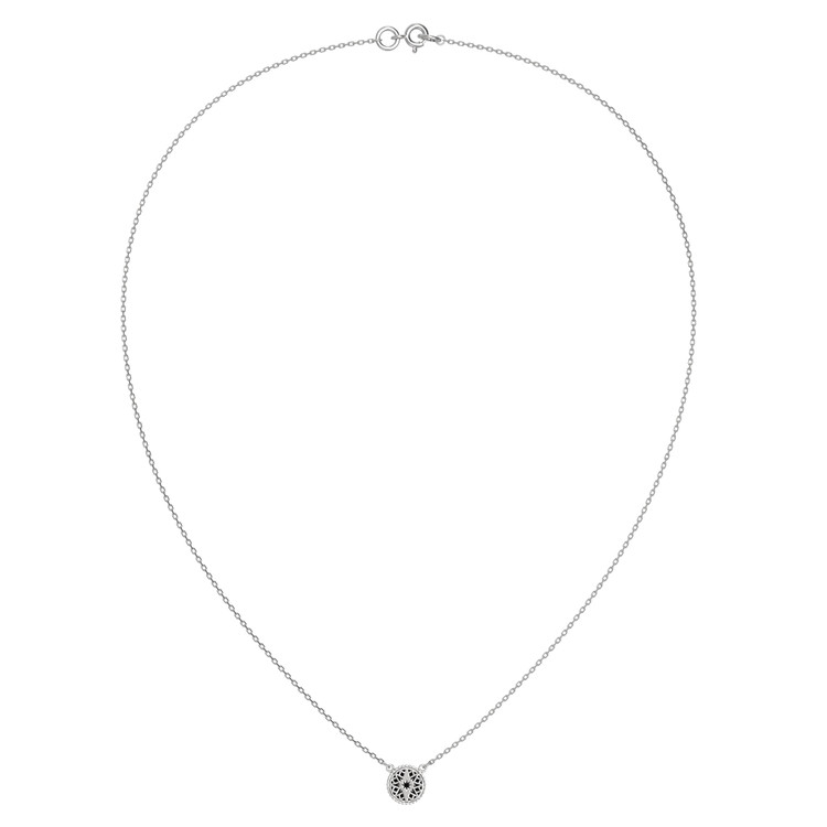 Колье из белого золота c бриллиантами и ониксом