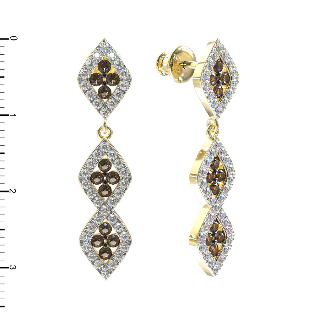 Серьги из лимонного золота c бриллиантами