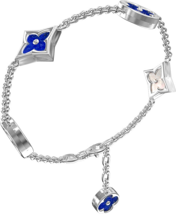 Браслет из белого золота c лазуритом и перламутром