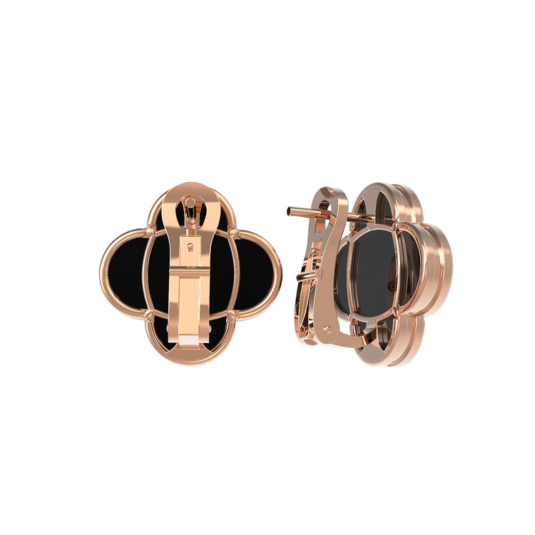 Серьги из золота c ониксом