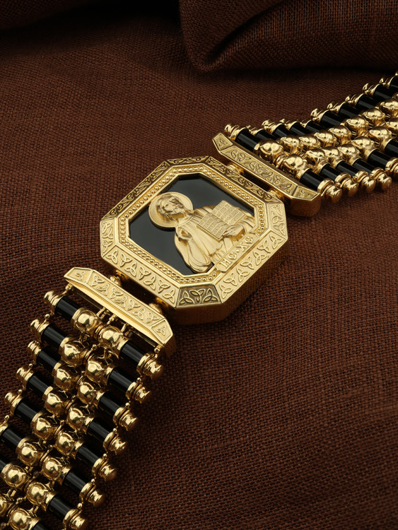 Браслет из лимонного золота c ониксом