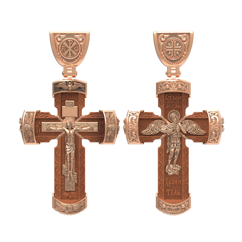 Крест из золота c деревом груши