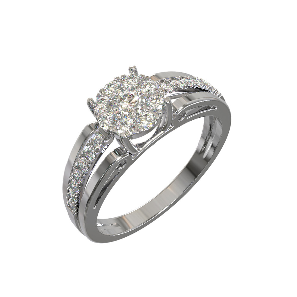 Кольцо из белого золота c бриллиантами