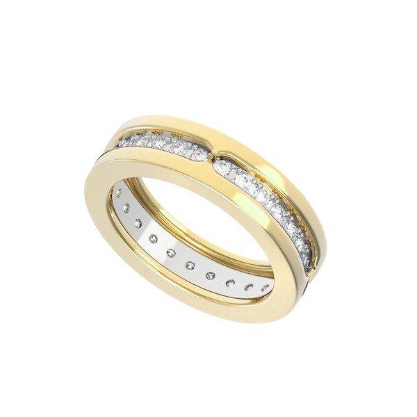 Кольцо из лимонного золота c бриллиантами