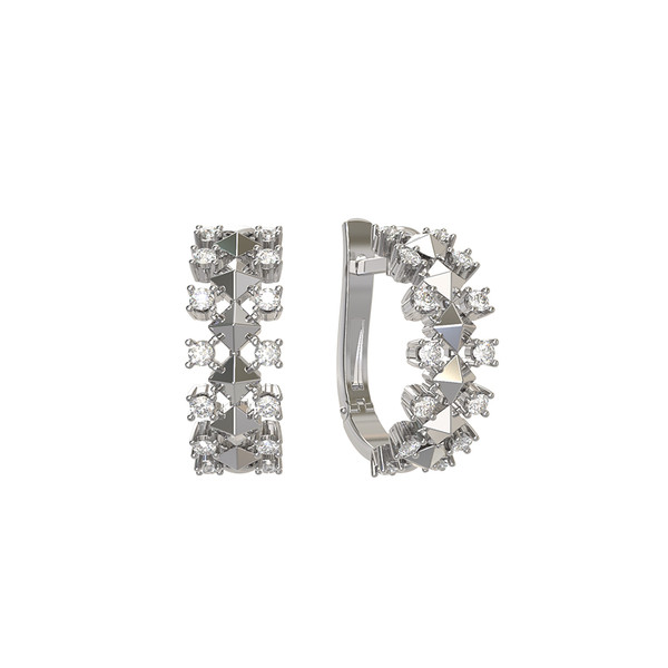 Серьги из белого золота c бриллиантами