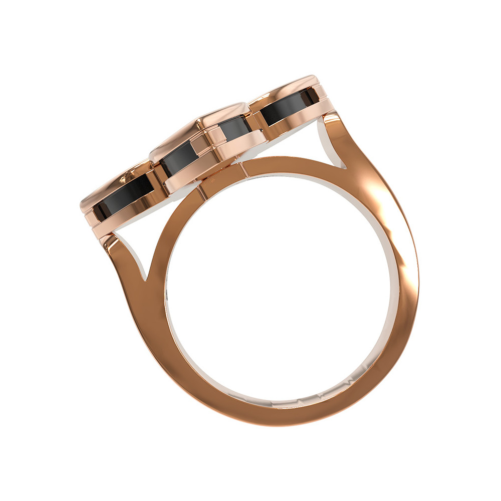 Кольцо из золота c бриллиантами и ониксом