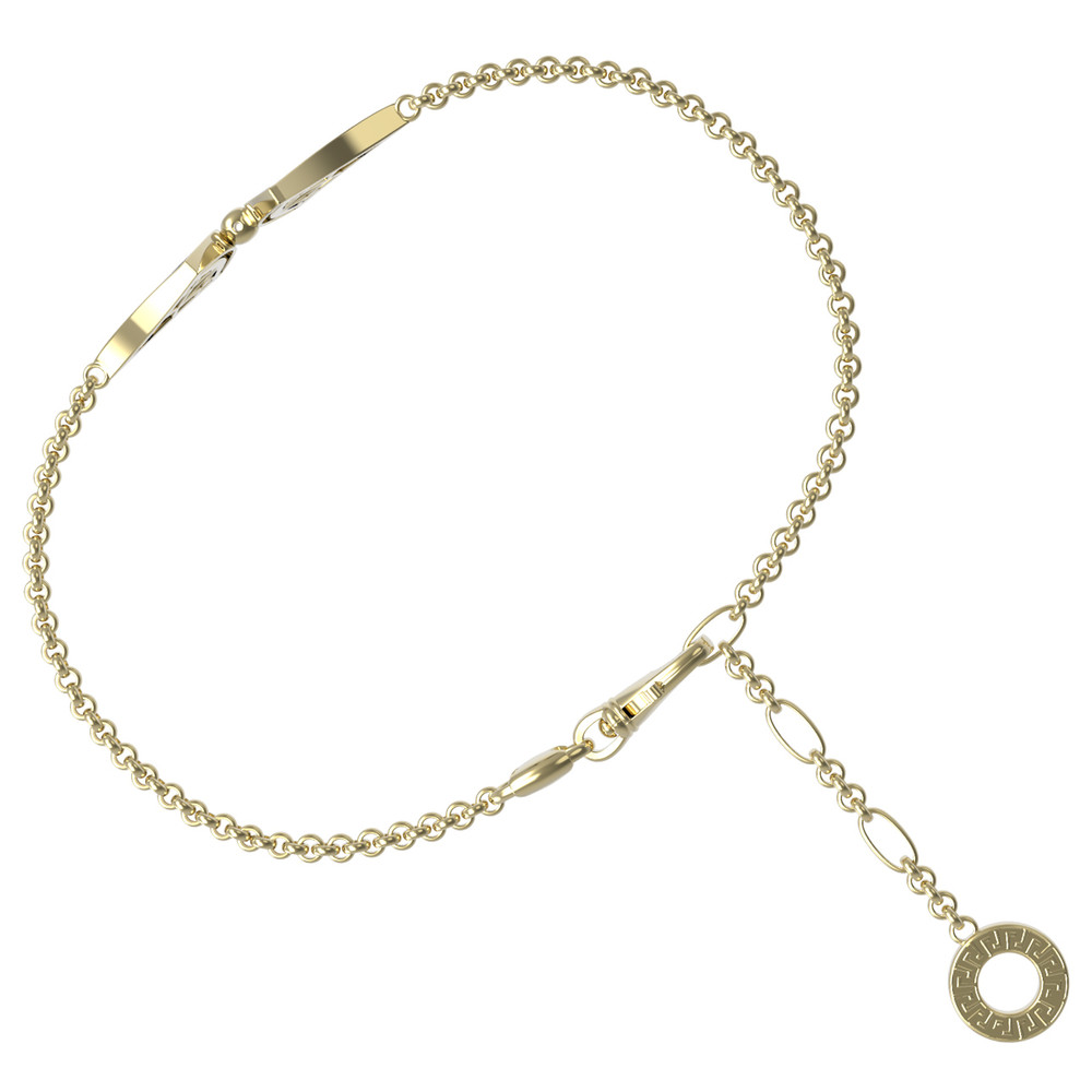 Браслет из лимонного золота c лазуритом и перламутром