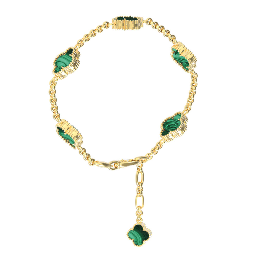 Браслет из лимонного золота c малахитом