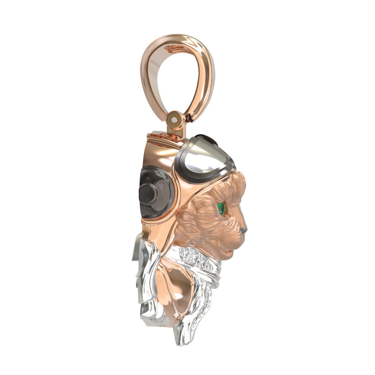 Подвеска из золота c эмаль , бриллиантами и рубином