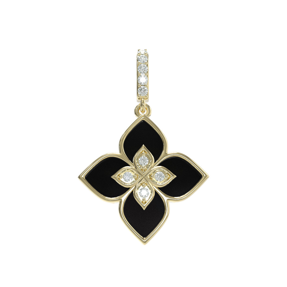 Подвеска из лимонного золота c бриллиантами и ониксом