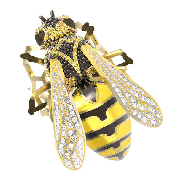 Кольцо из лимонного золота c эмаль и бриллиантами