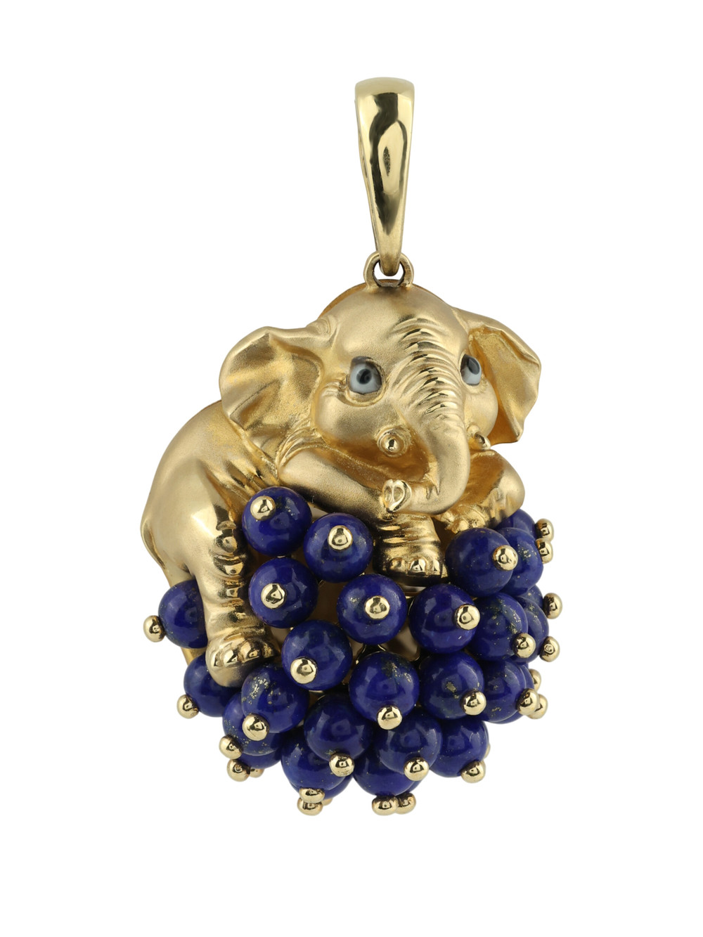 Подвеска из лимонного золота c эмаль и лазуритом