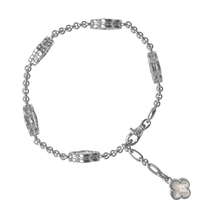 Браслет из белого золота c перламутром