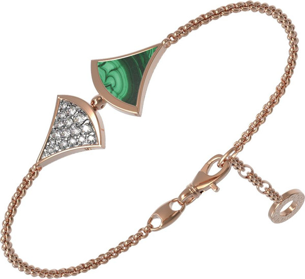 Браслет из золота c бриллиантами и малахитом