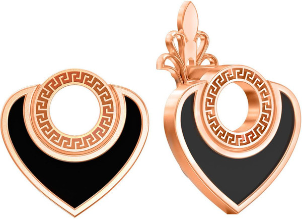 Серьги из золота c ониксом