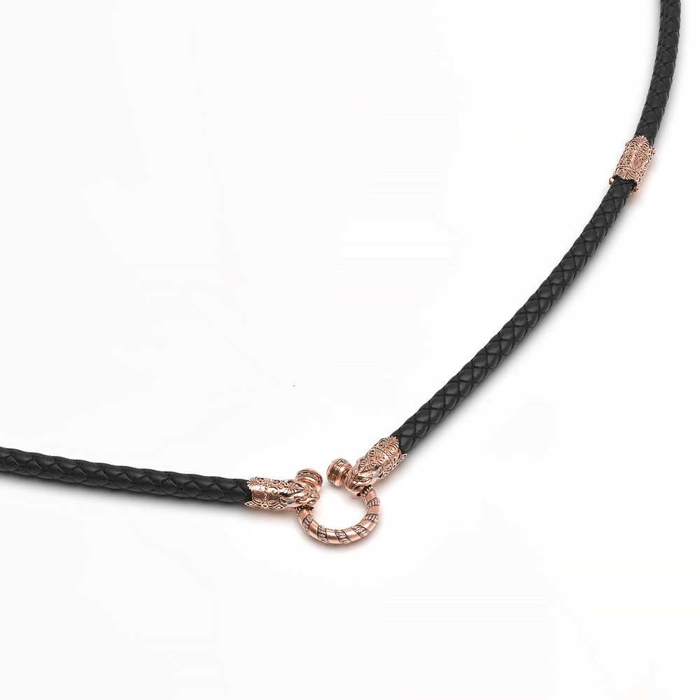 Шнурок кожаный из золота c кожаным шнурком