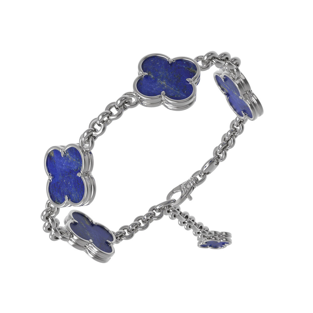 Браслет из белого золота c лазуритом