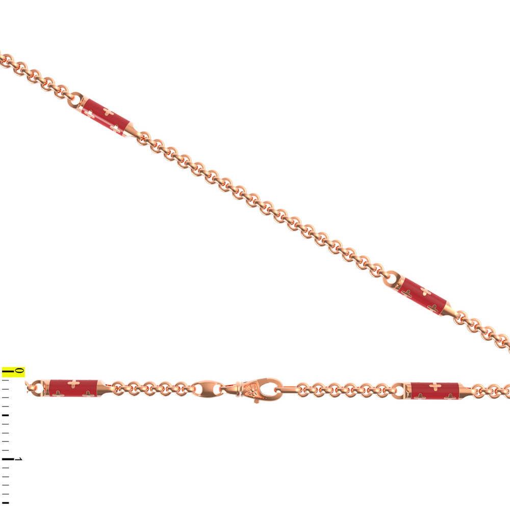 Цепь из золота c эмаль