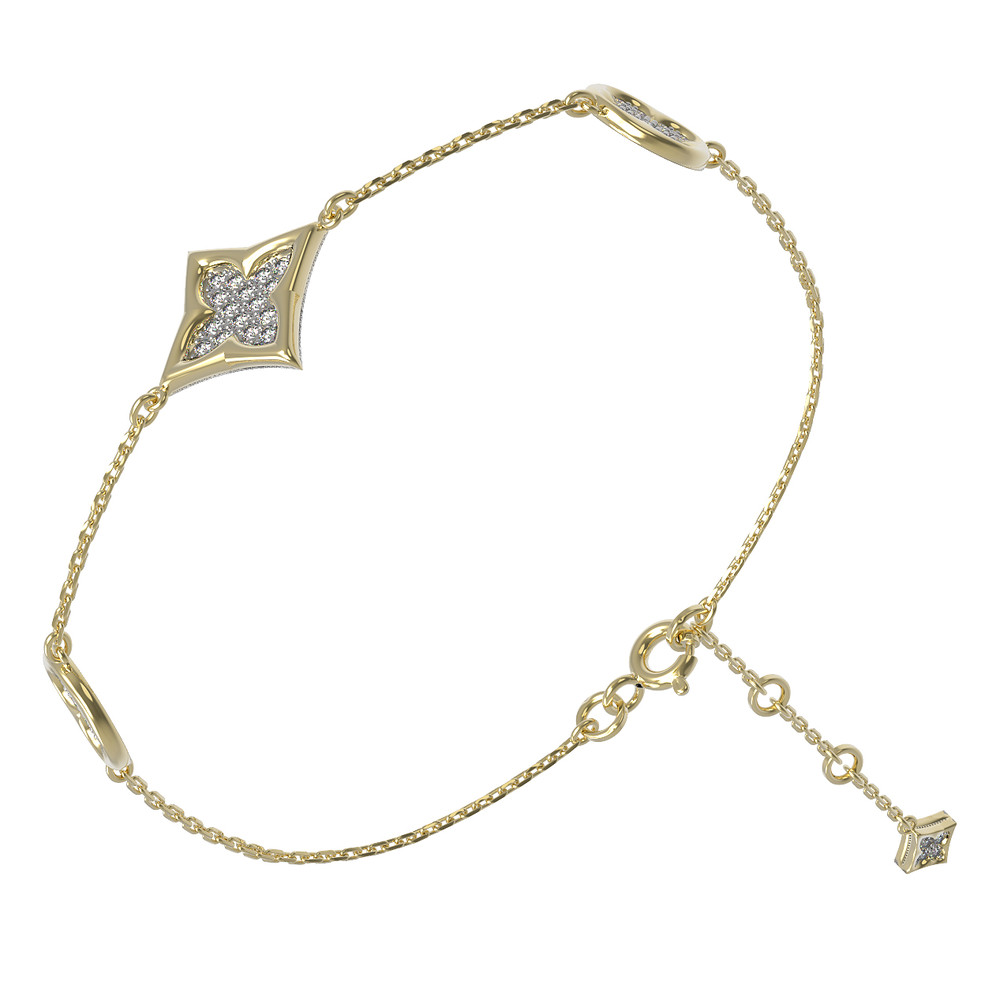 Браслет из лимонного золота c бриллиантами