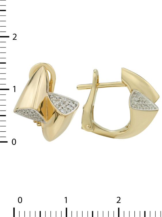 Серьги из лимонного золота c бриллиантами